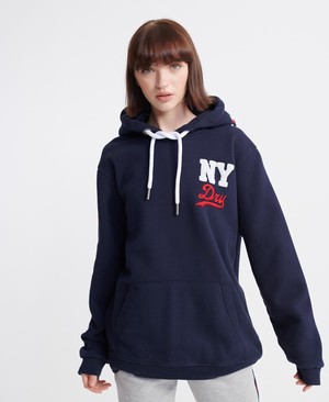 Superdry SDQB Dry Set Női Kapucnis Pulóver Sötétkék | UVIRP1394